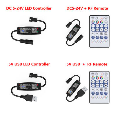 Mini USB 5V LED Strip Controller , Pixel LED Light Controller Bluetooth With RF Remote