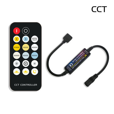 DC Dual Color Temperature LED Controller Dimmer With 17 Key Wireless RF Remote Control