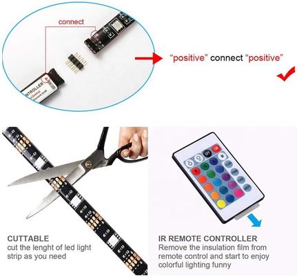 60leds / Meter Remote Control LED Strip Light For TV Backlight Bedroom Decortion