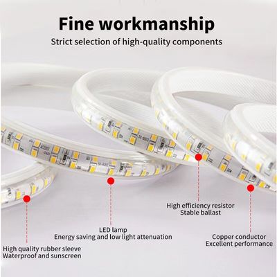 Ac110v Single Color Led Strip 220v Monochrome Light Strip Highlight Double Row Lamp Beads