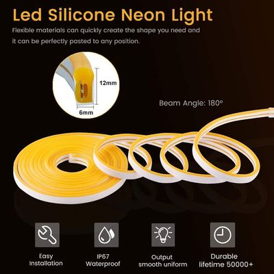 Dc 12v 600leds 6*12mm PVC Neon LED Strip Light Waterproof Flexible LED Light Strip