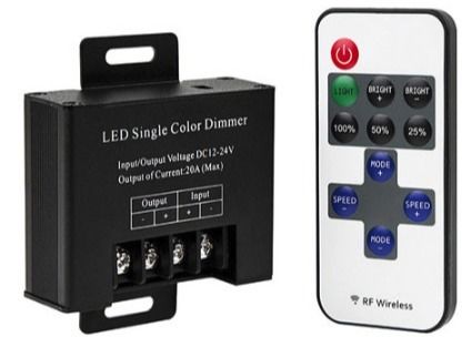 RF Wireless Remote DC12-24V Knob LED Controller Dimmer With Max Power 300W Brightness Adjustment Switch
