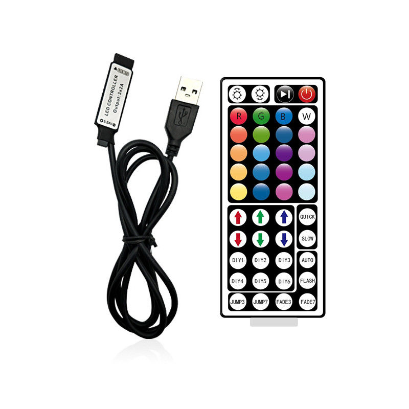 USB 5V Powered 44 Key IR Remote Controller For LED RGB Strip Light