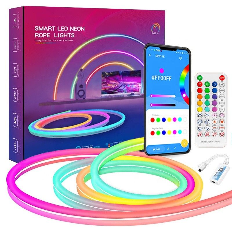Silicone Flexible LED Neon Strip Light For Bedroom Playroom Decoration