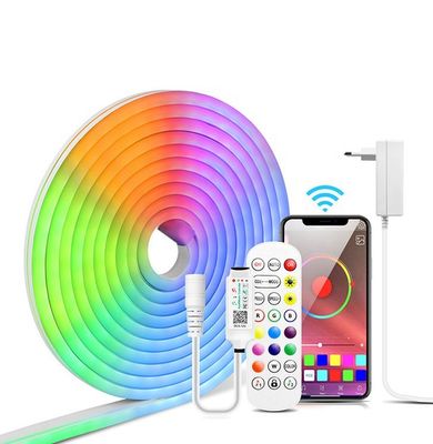 Bluetooth APP Control RGB LED Neon Strip Light 10ft With 16 Million DIY Colors Dimmer